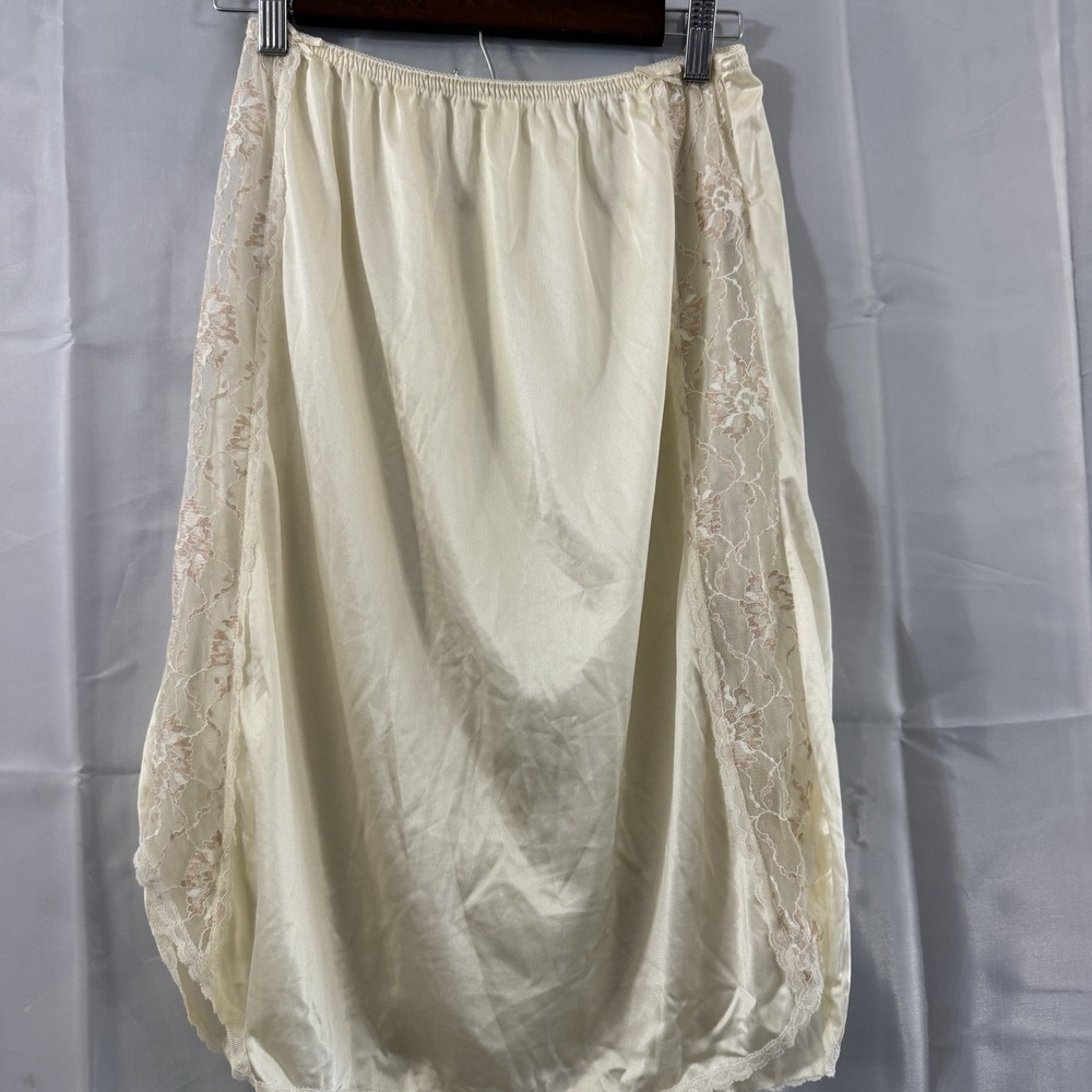 Vintage Radcliffe Lingerie Half Slip Skirt Ivory Side Lace Panels Sexy Fairycore